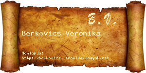 Berkovics Veronika névjegykártya
